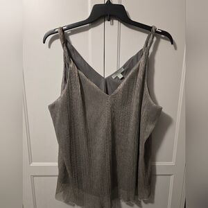 Ryegrass Dressy Gray & Gold Women's Sleeveless Top Size 1X